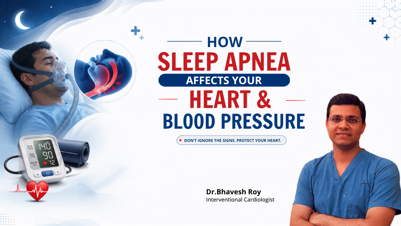 Dr. Bhavesh Roy explaining how obstructive sleep apnea affects your heart and causes high blood pressure.
