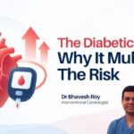 Dr. Bhavesh Roy explains why diabetes multiplies your cardiovascular risk. Learn how high blood sugar damages blood vessels and how to protect your heart.
