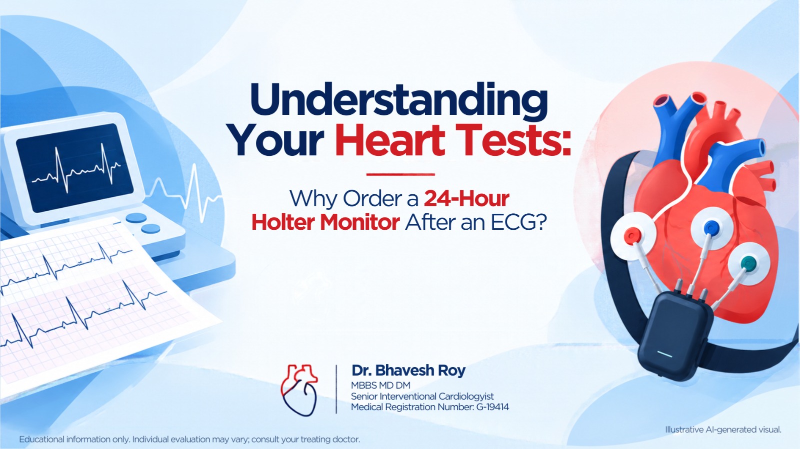 Dr. Bhavesh Roy explains why cardiologists order a 24-hour Holter monitor after a normal ECG. Learn how continuous monitoring detects hidden arrhythmias.
